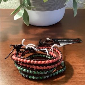 ☀️2 for $20 - Wrap Bracelet, Set of 2 Red & Green